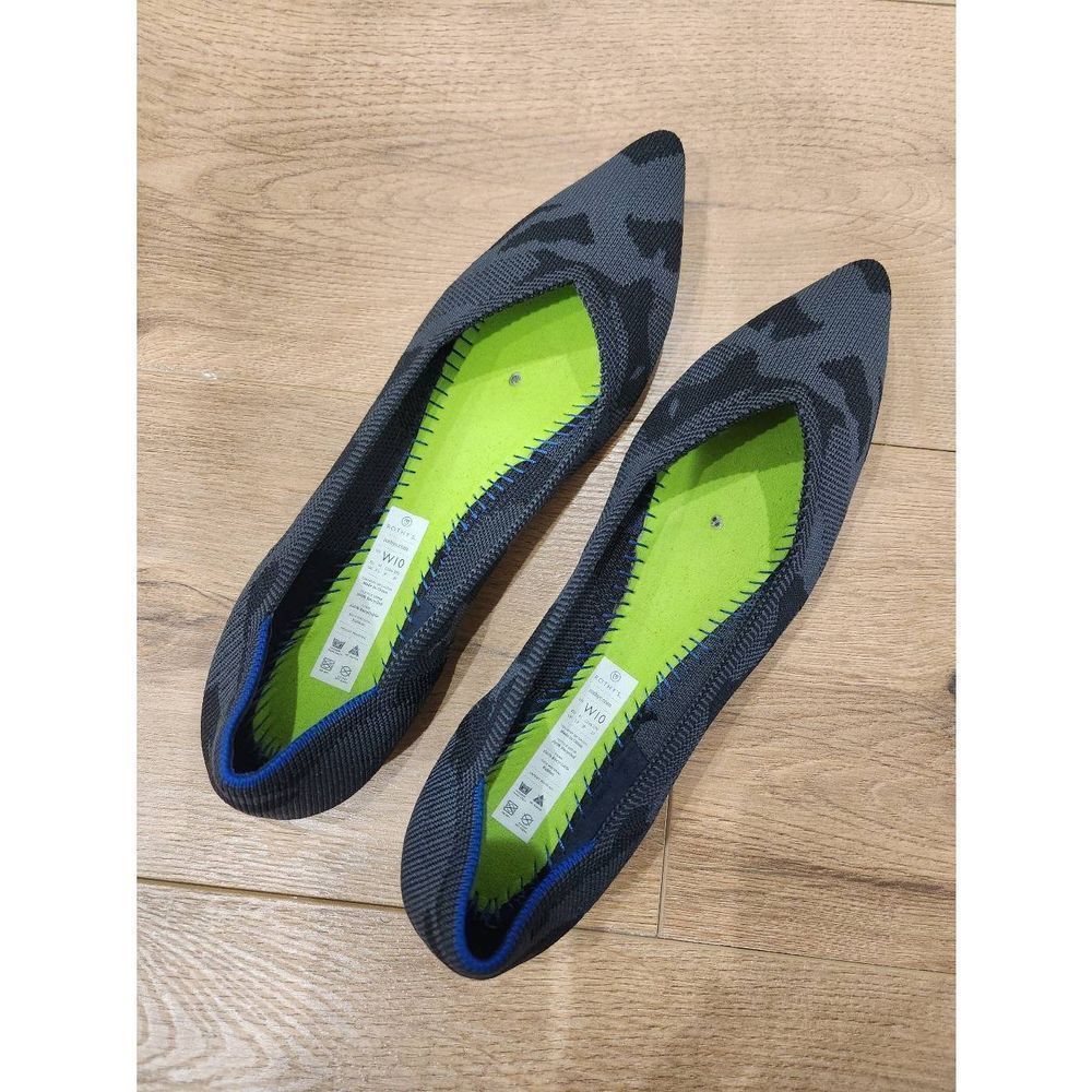 Rothy's Pointed Toe Flats Size 10 Blue And Gray Camo Print
